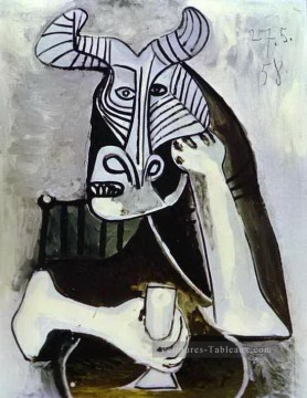 Le Roi des Minotaures 1958 cubiste Peinture à l'huile